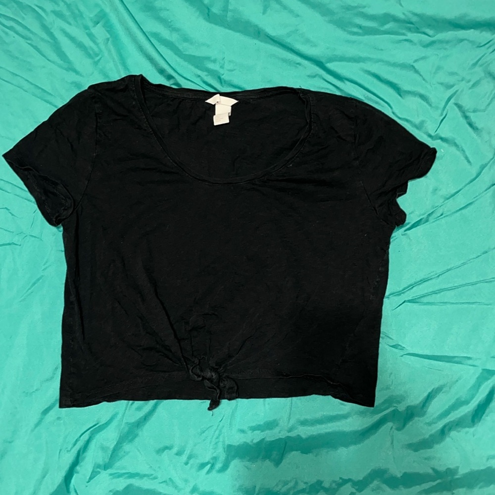 H&M womens short sleeve crop top